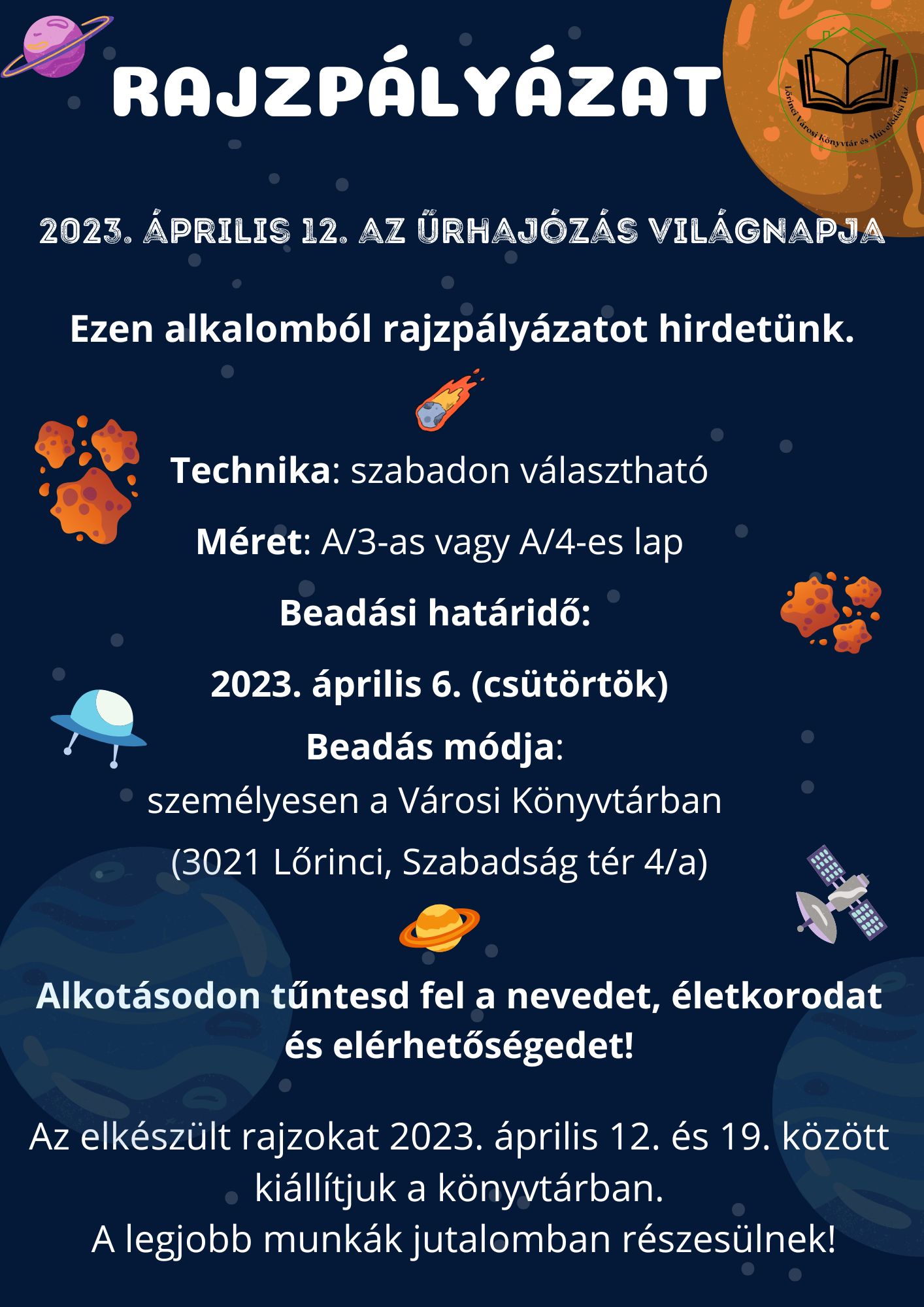 2023.04.06.űrhajózás rajzpályázat